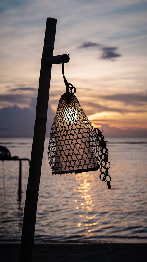 Free A Night Lamp on the beach Stock Photo