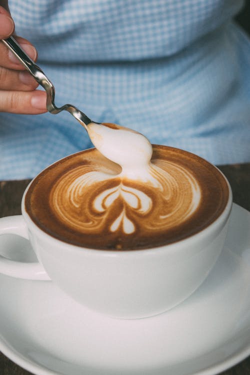 Fotografía En Primer Plano De Latte Art