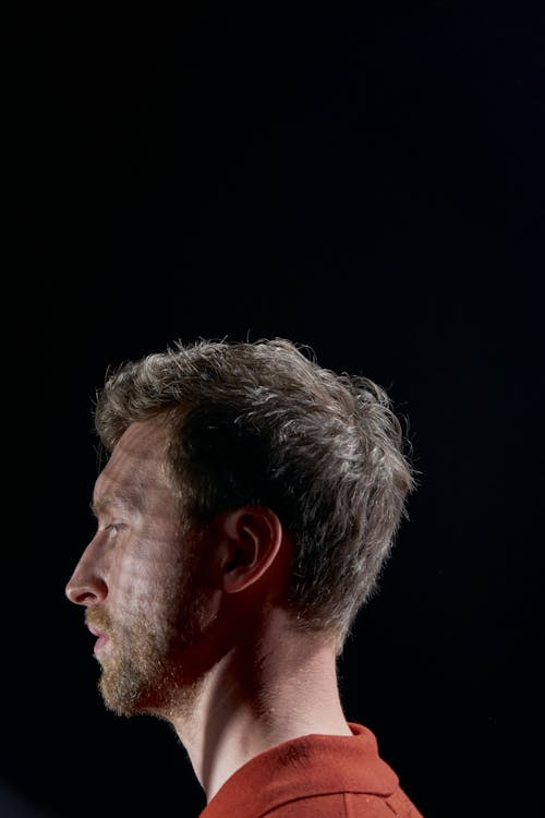 Close Up Photo a Man with Facial Hair