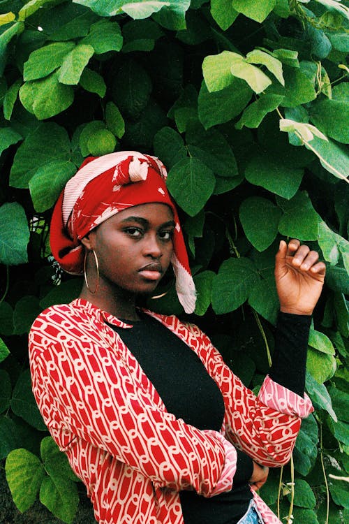 Woman Standing Near Plants