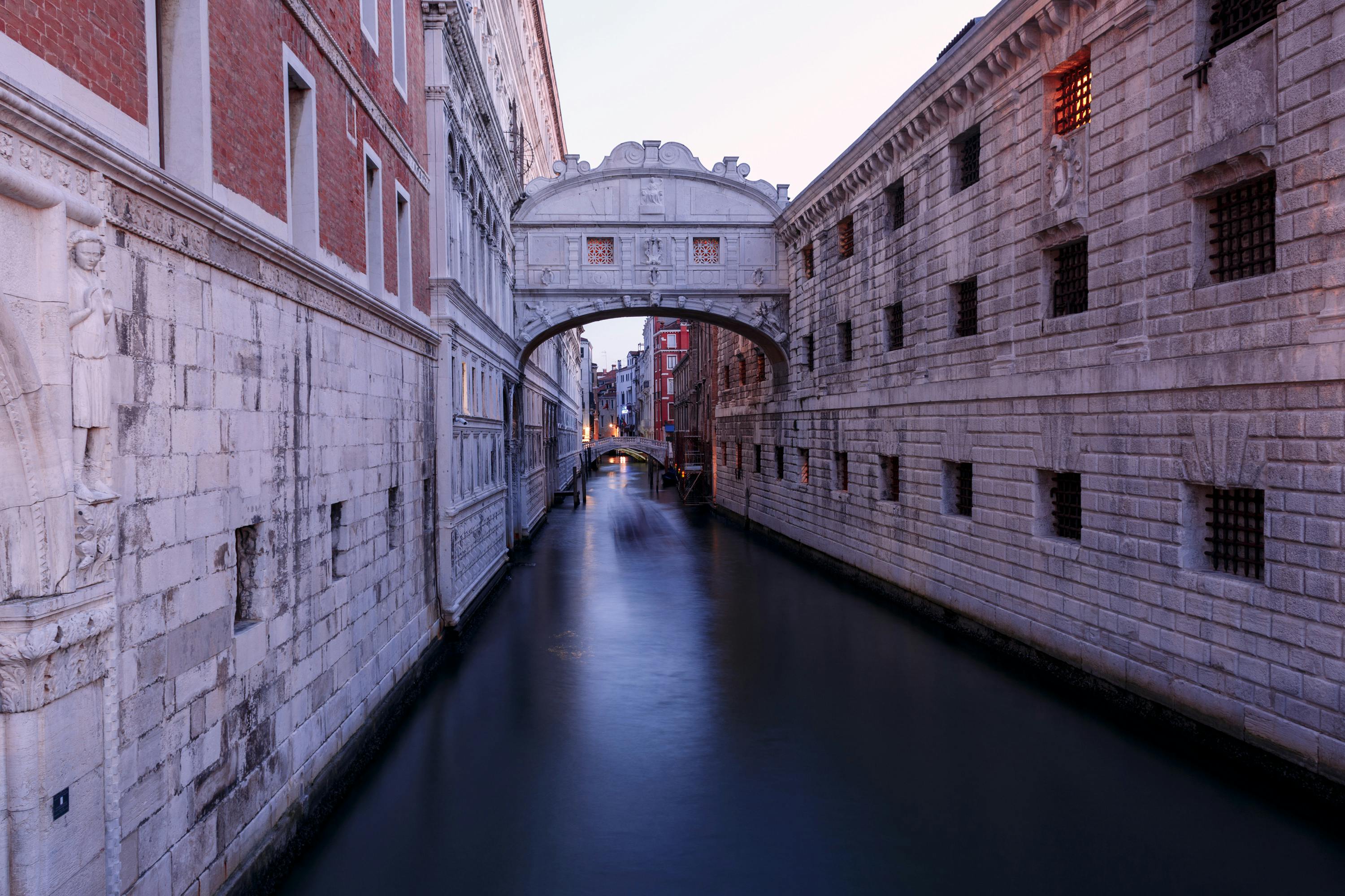 photo of canal between buildings