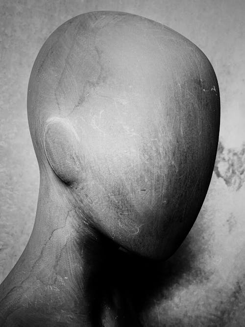 Person Head Stone Sculpture