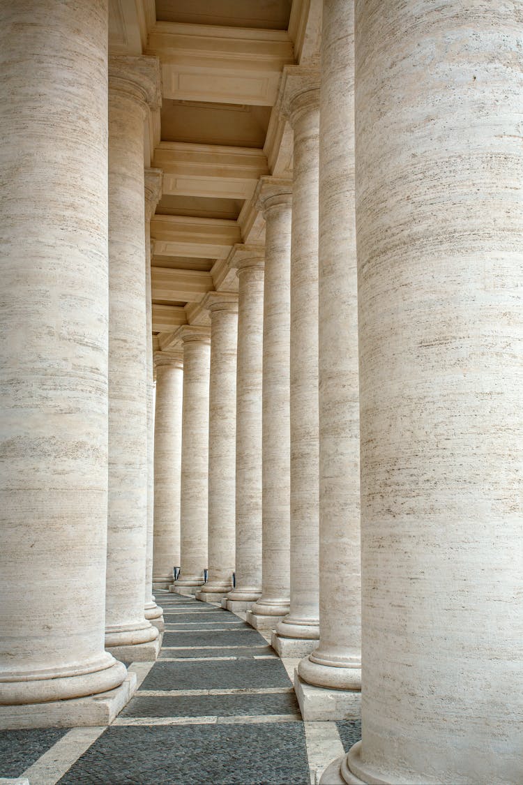 Colonnade On St Peter Square In Vatican City