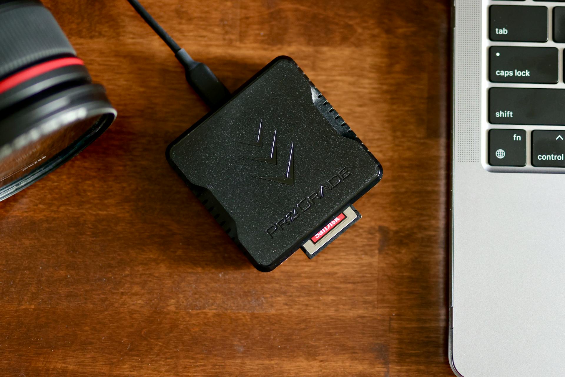 Black Card Reader on the Table