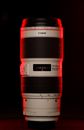 Black and Red Nikon Camera Lens