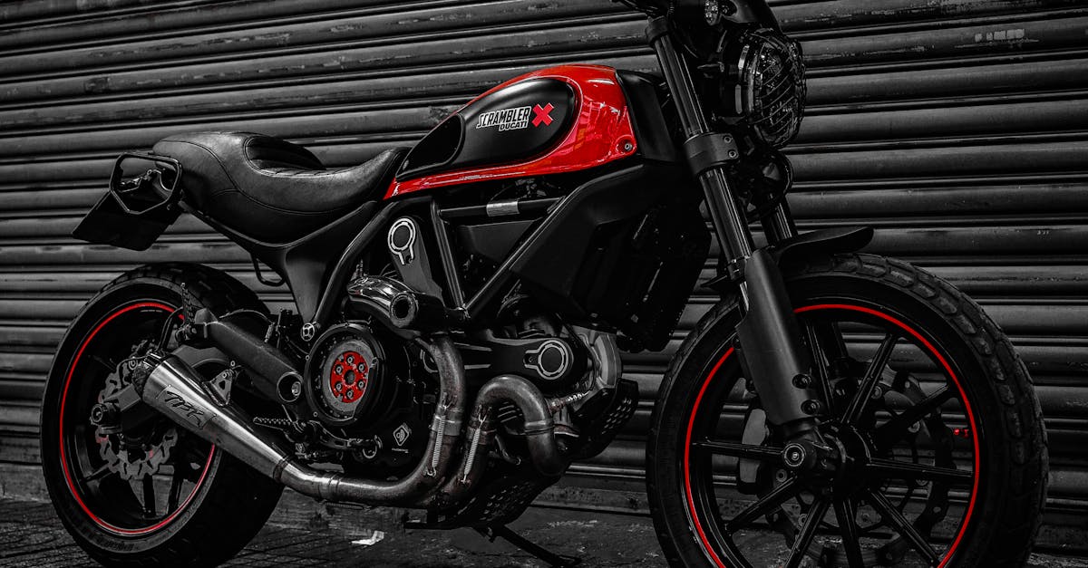 Stylish custom Ducati motorcycle parked in an urban setting in Ho Chi Minh City, Vietnam.