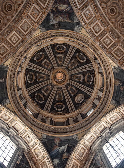 Brown and Black Dome Ceiling