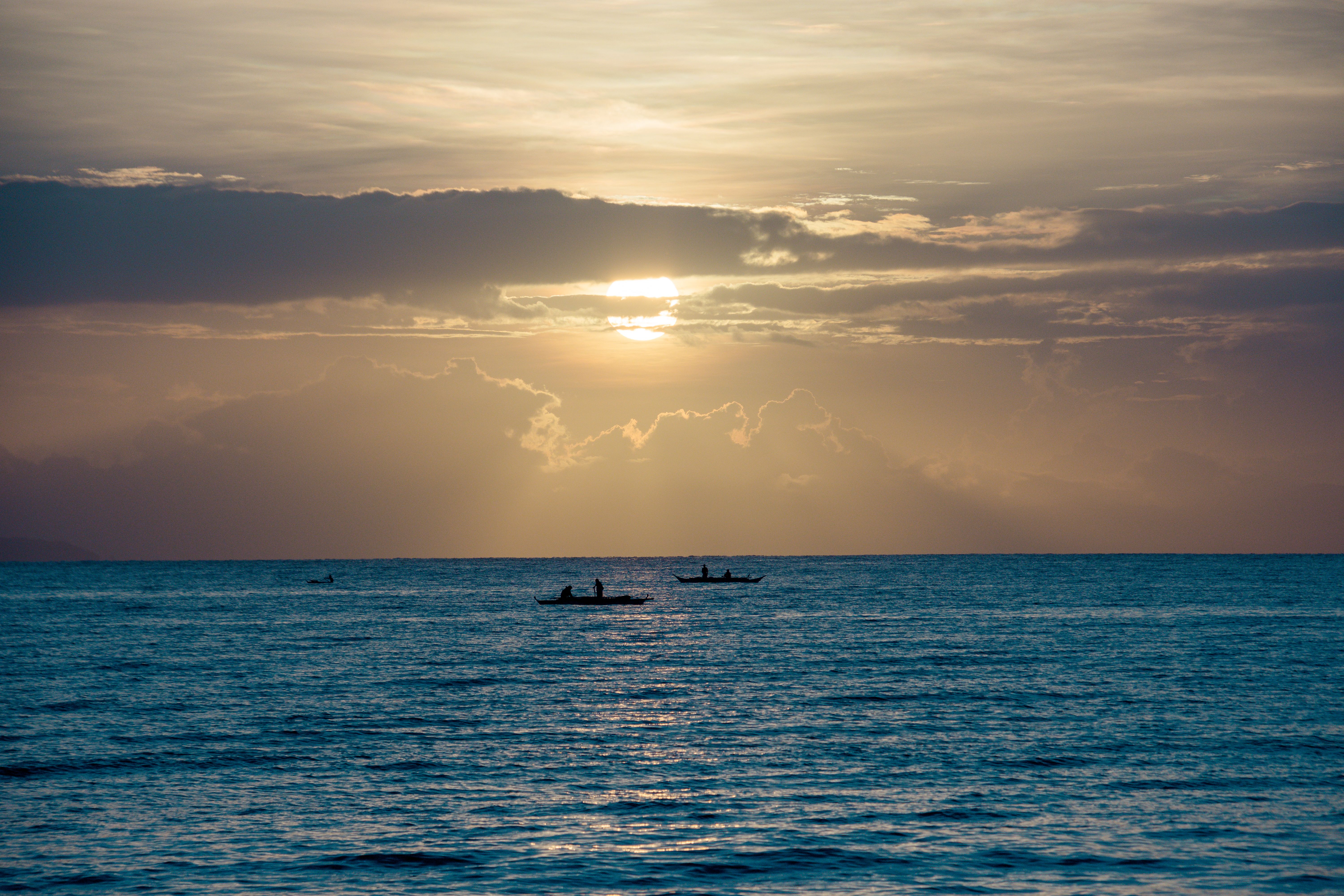 Silhouette of Person on Boat during Sunset · Free Stock Photo