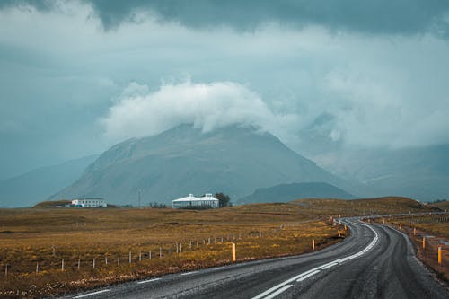 Asphalt Road Near a Mountain