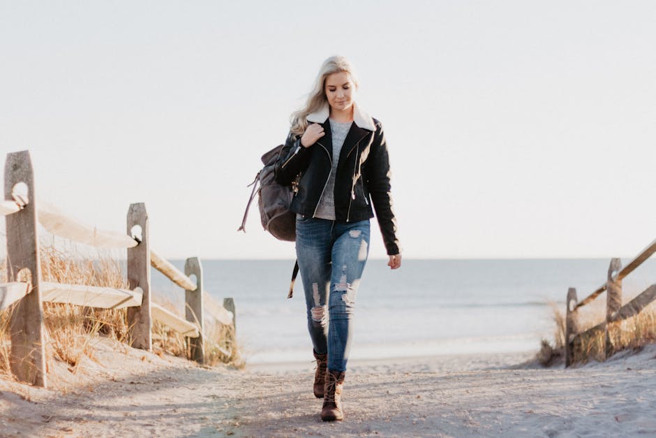 Woman in Black Full-zip Jacket