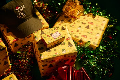 Free Yellow Gift Boxes Stock Photo