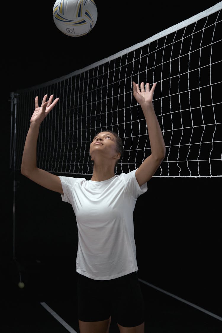 A Woman Playing Volleyball