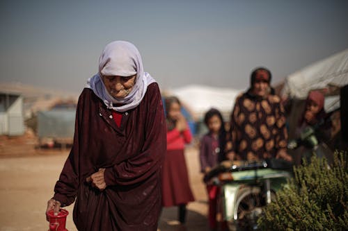 Elderly People on a Desert 