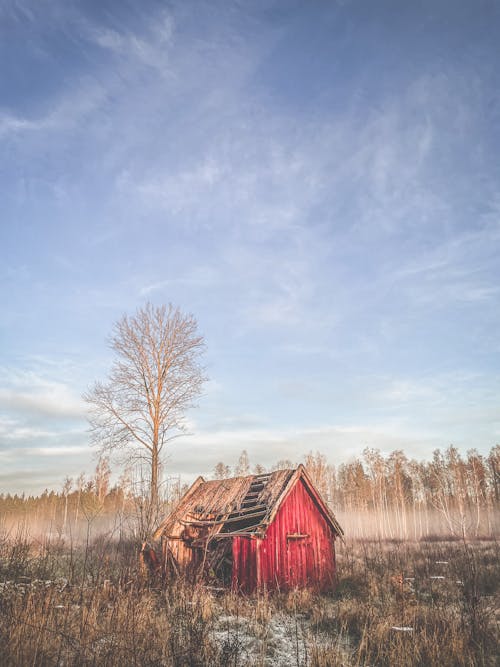 Red Dilapidated Barn