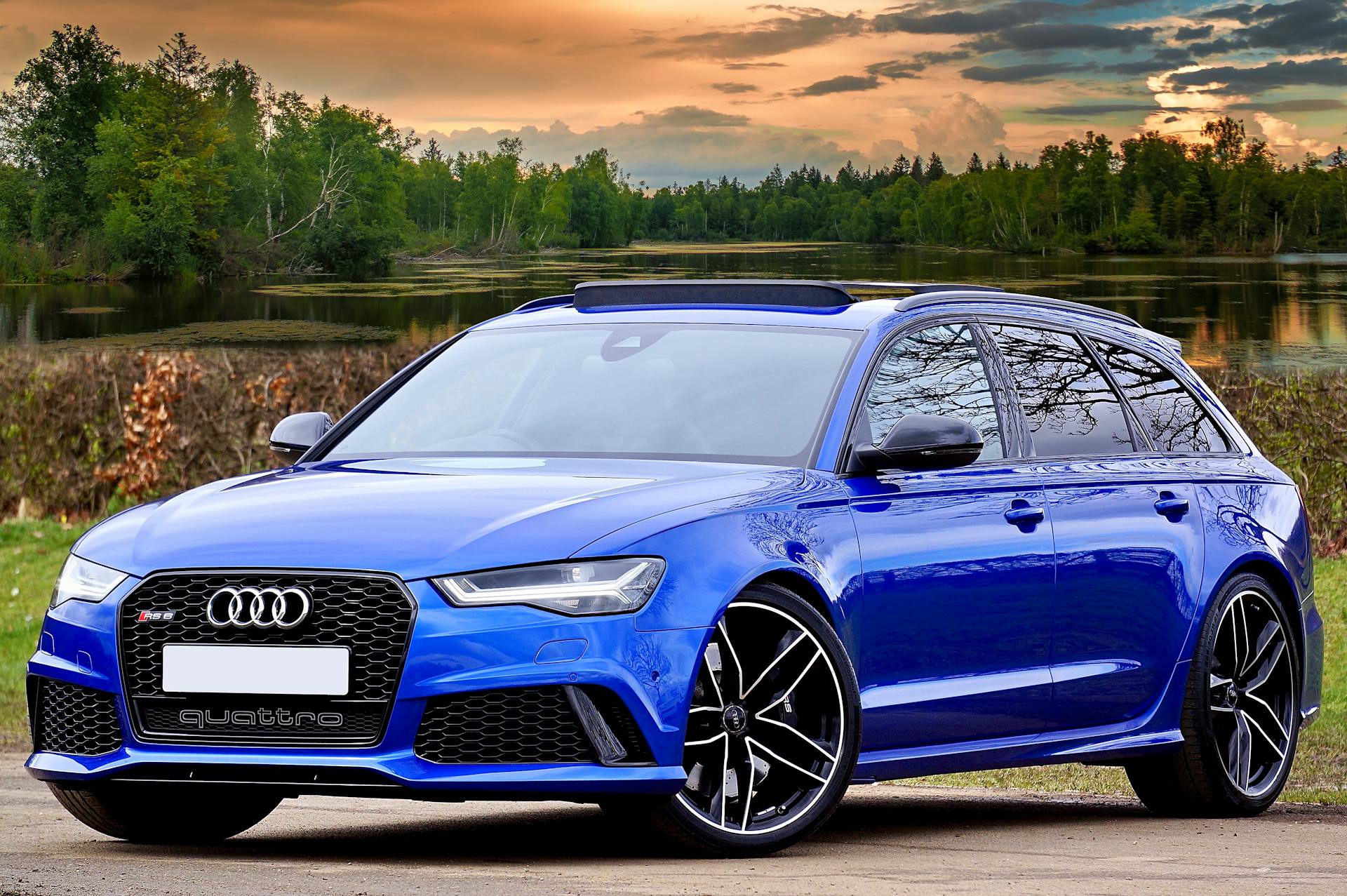 Photography of Blue Wagon Audi