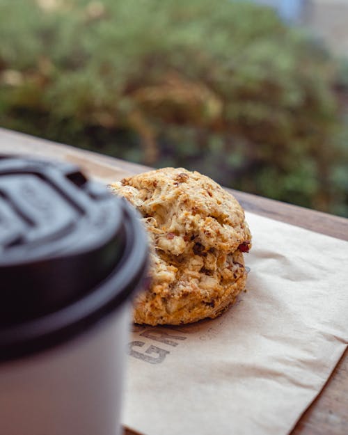 Free Brown Cookie on Brown Paper Stock Photo