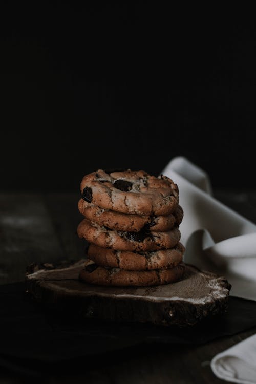 Free Close-Up Shot of Stack of Cookies Stock Photo