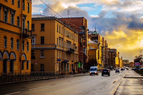 Cars on the Road during Sunset