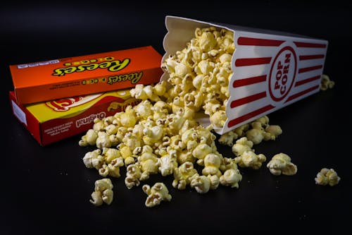 Free Close-Up Shot of Spilled Popcorn Stock Photo
