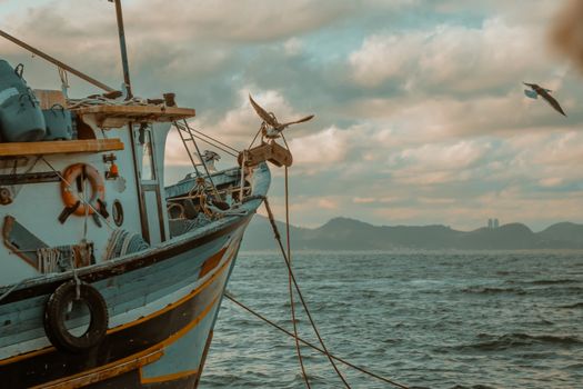 A Fishing Boat Sailing