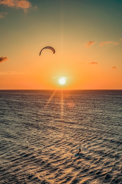 Kitesurfing at Sunset
