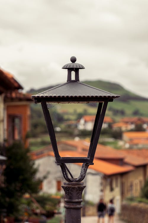 Free Close-Up Shot of a Black Lamp Post Stock Photo