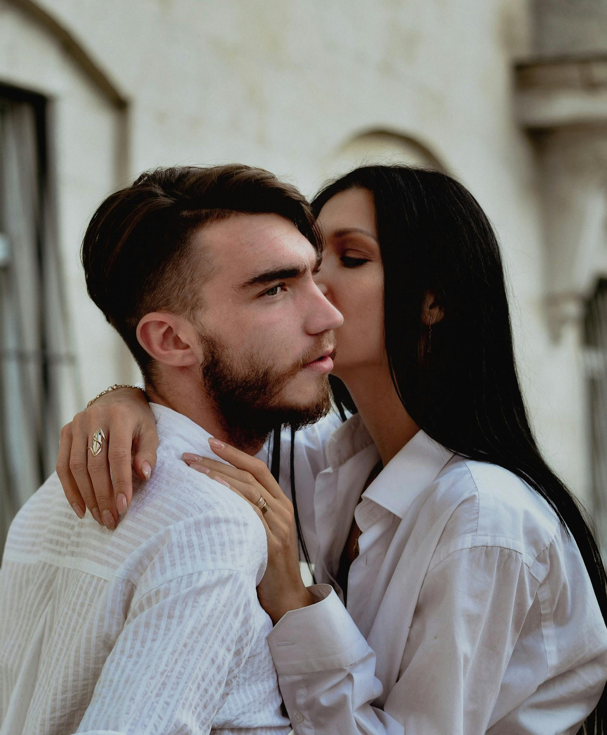 Woman Kissing On Woman On His Cheek · Free Stock Photo