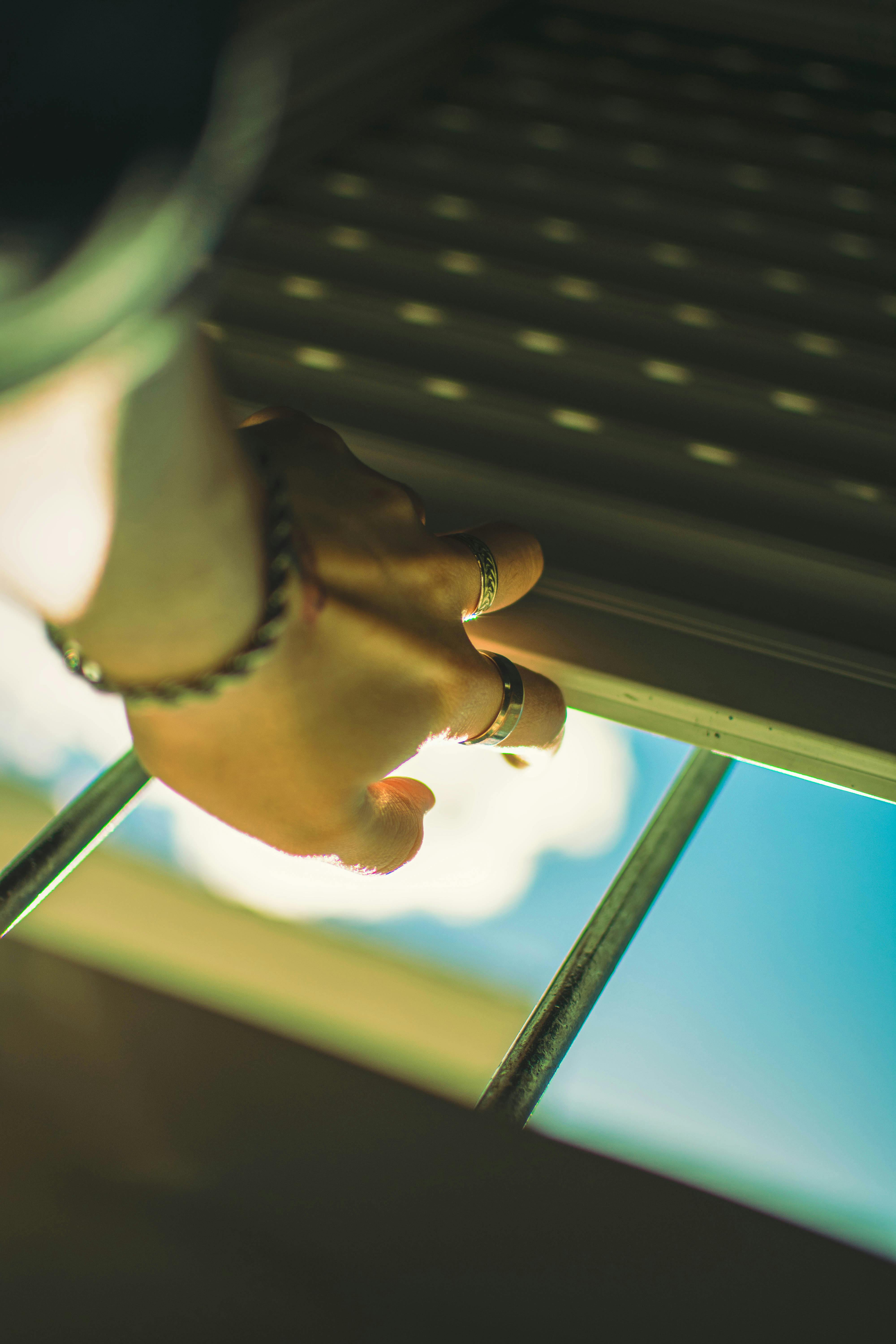 hand opening window blinds