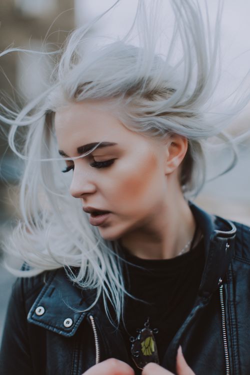 Brown leather jacket flat lay