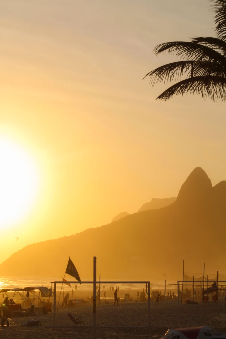 Sun Over Beach And Sea