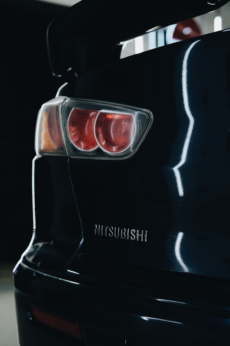 Backlight Of A Black Mitsubishi Car