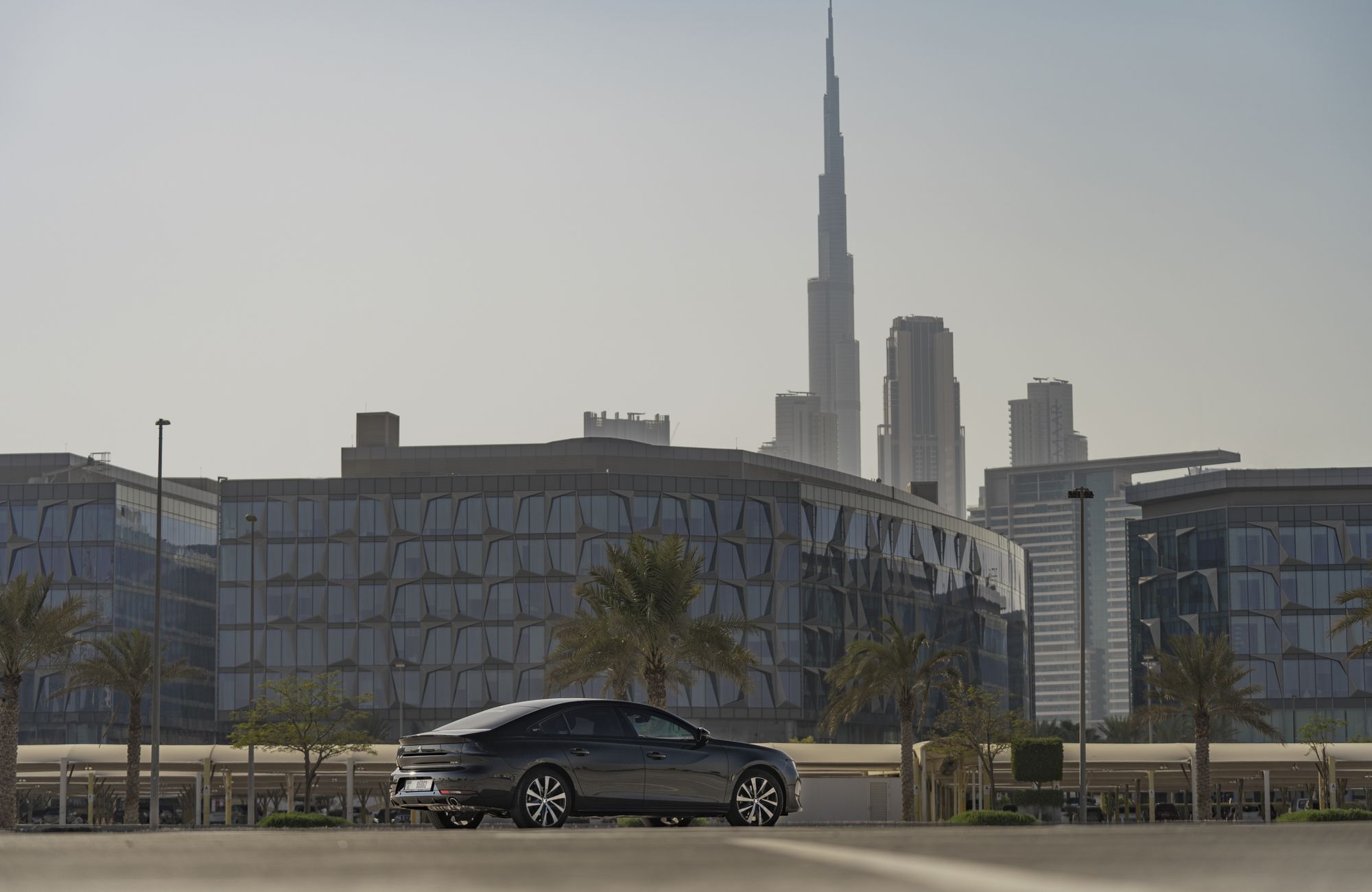 Premium pre-owned vehicle on a road in Dubai