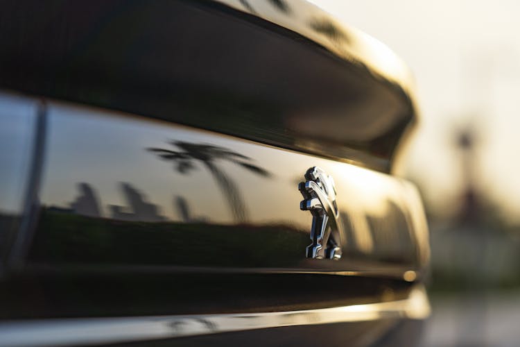 Peugeot Emblem On Bumper Of Car