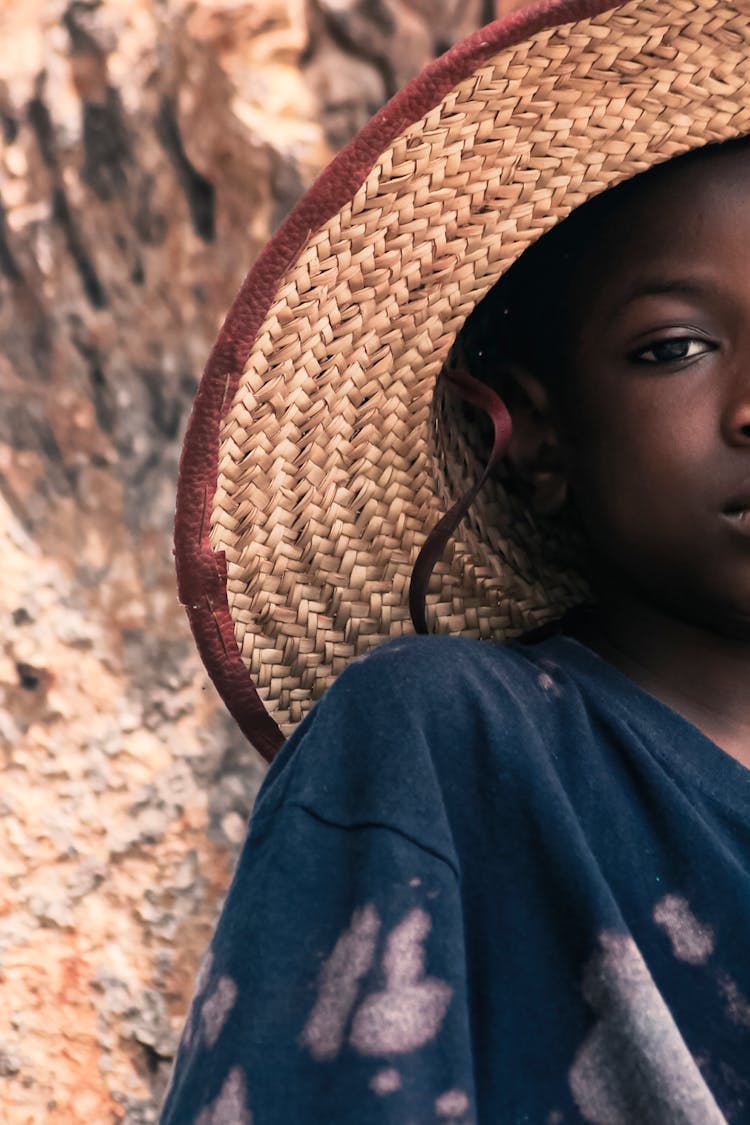 Portrait Of Boy Leaning On Wall