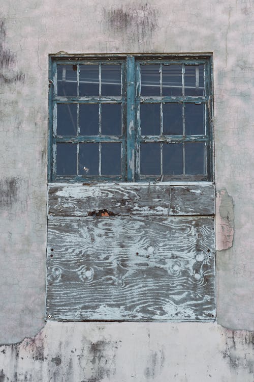 Blue Wooden Window Frame