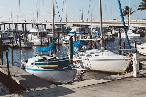 Two Boats Parked Near Bridge