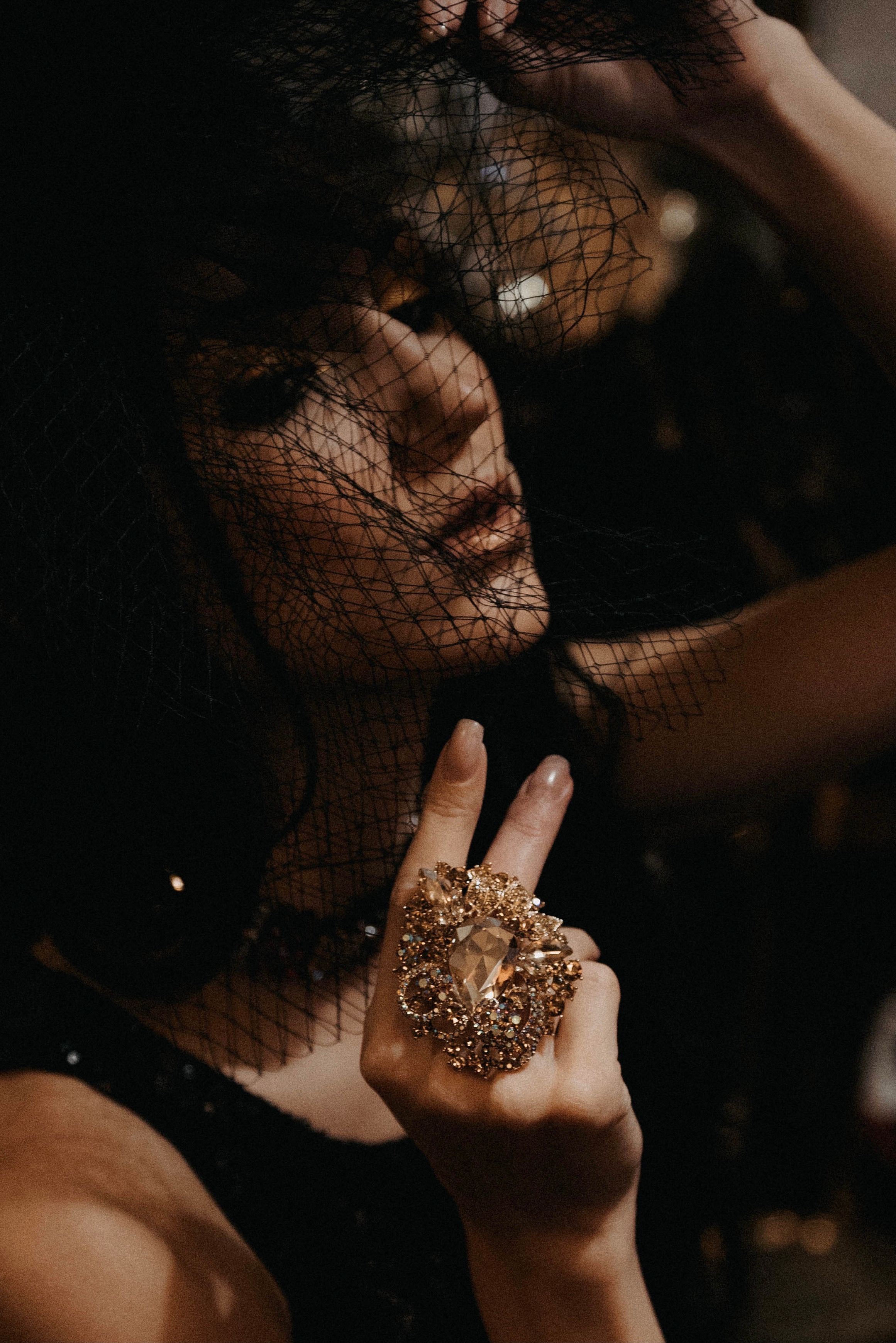 Portrait of a Woman Wearing a Veil · Free Stock Photo