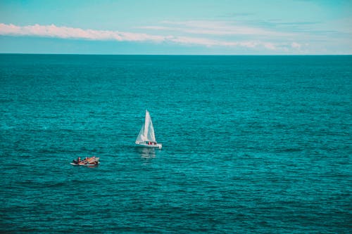 Free Boats Out in the Sea Stock Photo