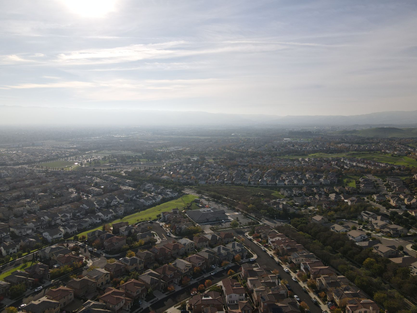 Stunning aerial view showcasing suburban development in Dublin, California.