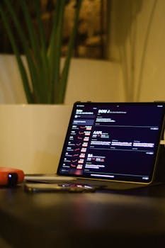Tablet displaying stock market trends with a focus on financial apps.