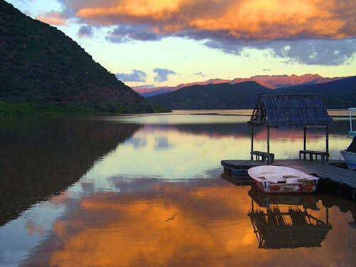 Free stock photo of dam, jetty, sunset