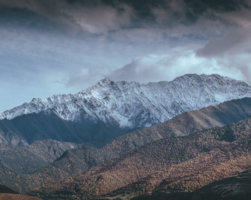 Foto stok gratis alam, awan, gunung yang tertutup salju