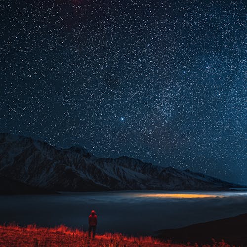 astro, bulutların üstünde, kayan yıldızlar içeren Ücretsiz stok fotoğraf