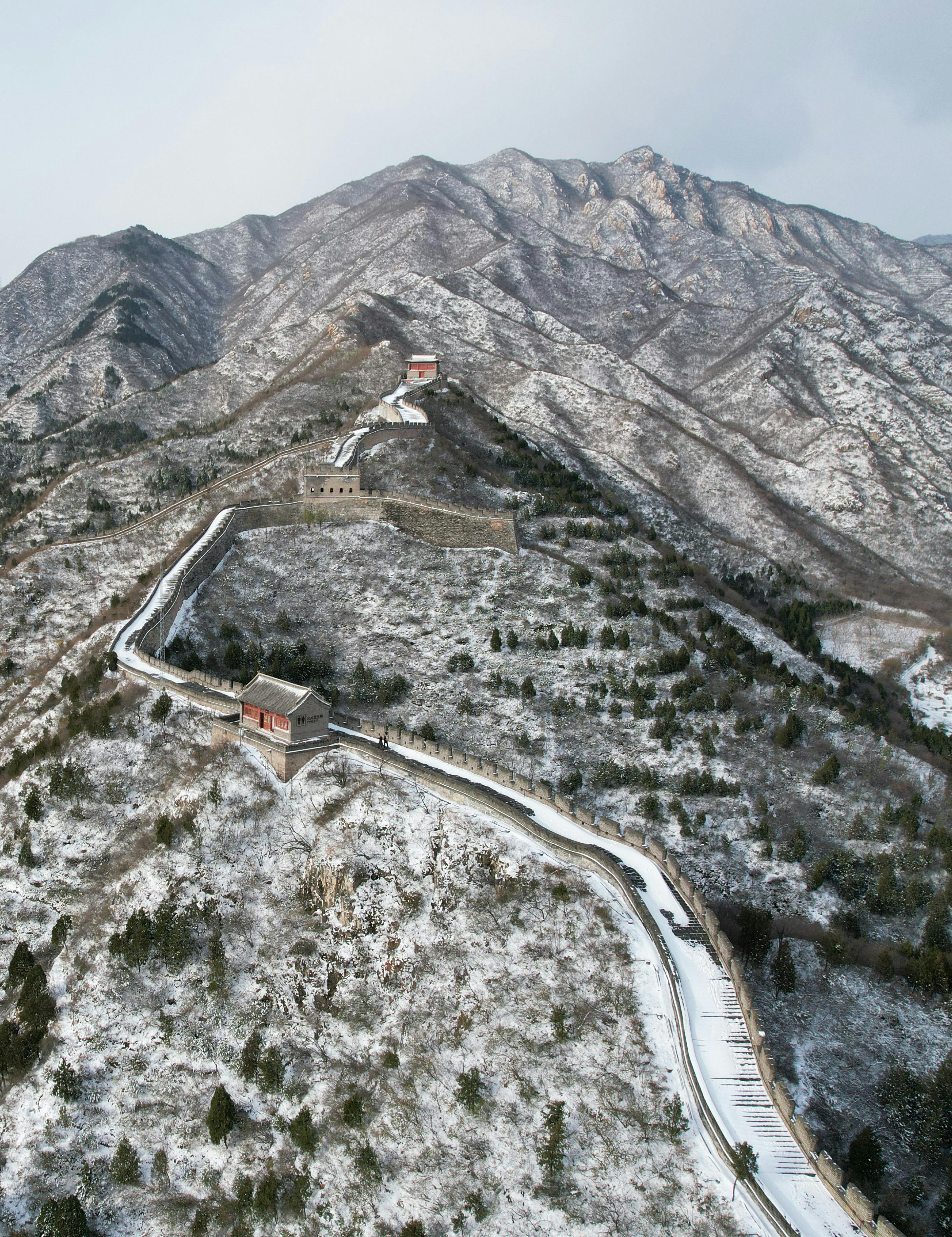 Aerial View Of The Great Wall Stock Photo - Download Image Now