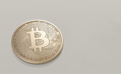 Round Gold-colored Bitcoin