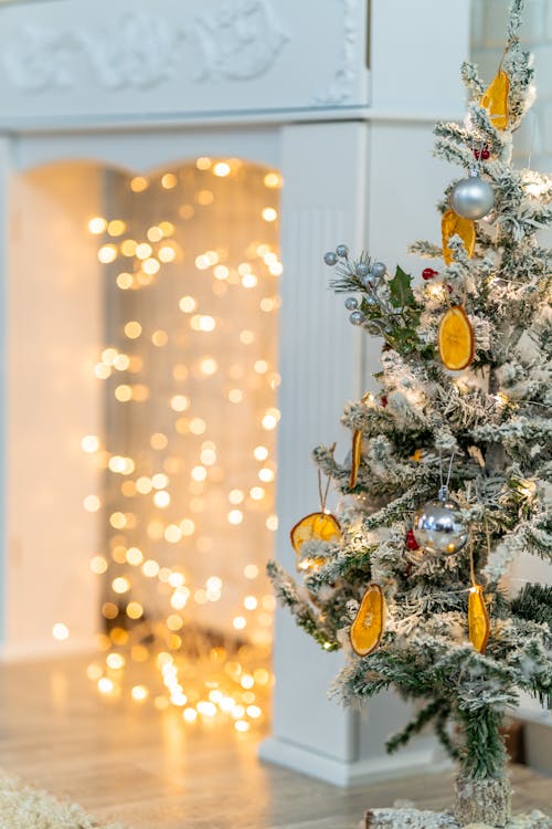 Free White Christmas Tree With Ornaments Stock Photo