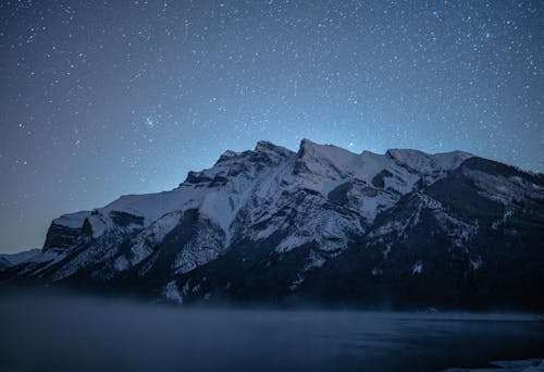 Snow Covered Mountain Under the Stars 