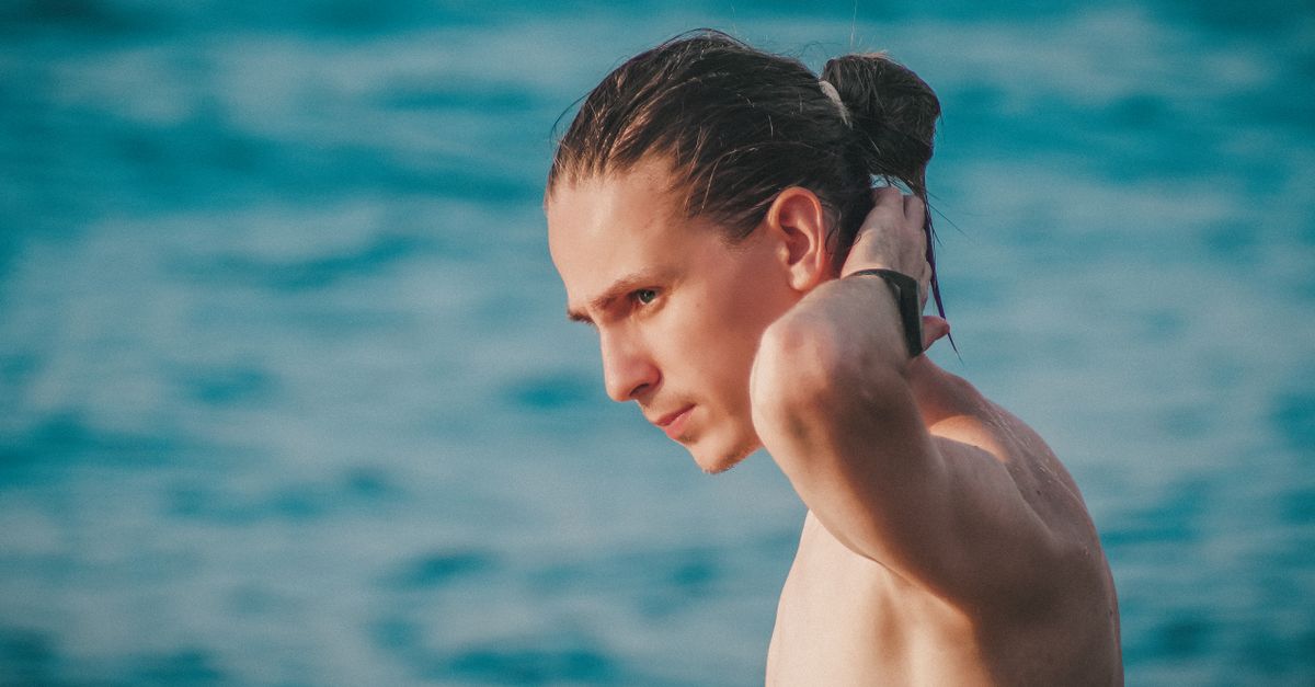a man bun needs length and clean edges