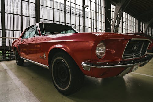 Free Close-Up Shot of a Red Mustang  Stock Photo