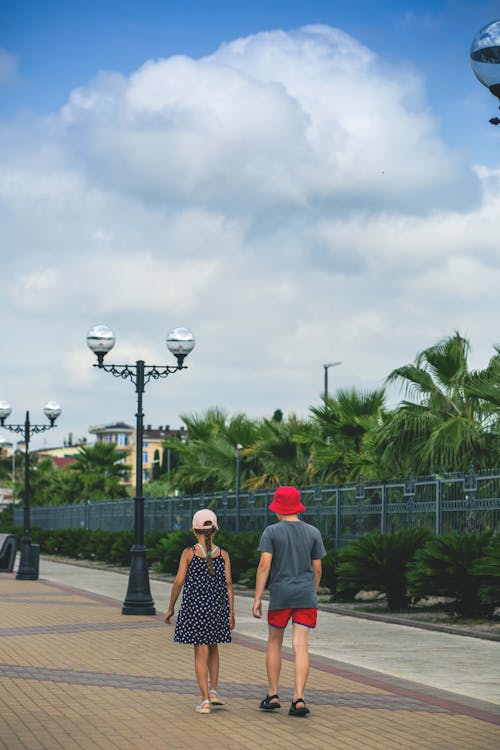 Back View of Kids Walking Together